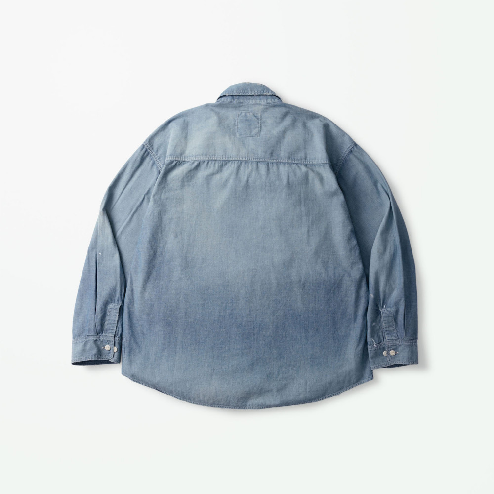 MADNESS HARD AGING CHAMBRAY NEP BD SHIRT | MADNESS